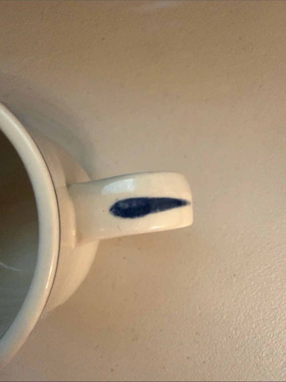 Anthropologie Molly Hatch Cream Ceramic Llama Coffee Mug with Blue Illustration